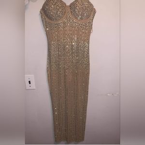 After hours decadence dazzling dress.. Nude... size large